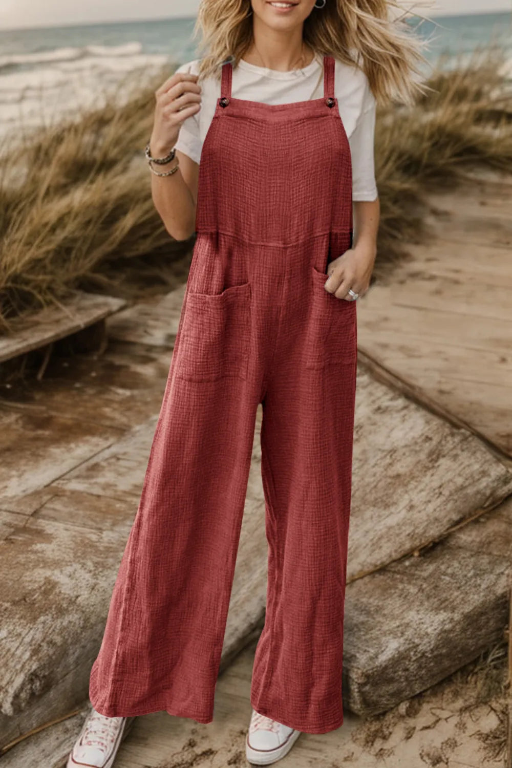 Elegant Full Size Wide Leg Front Pocket Jumpsuit - adritiX