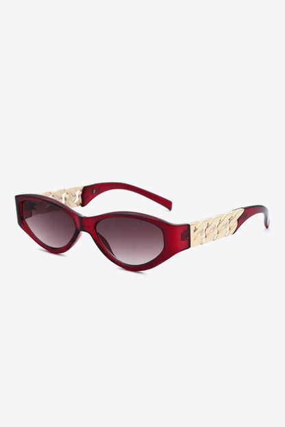 Chain Detail Temple Cat Eye Sunglasses - adritiX