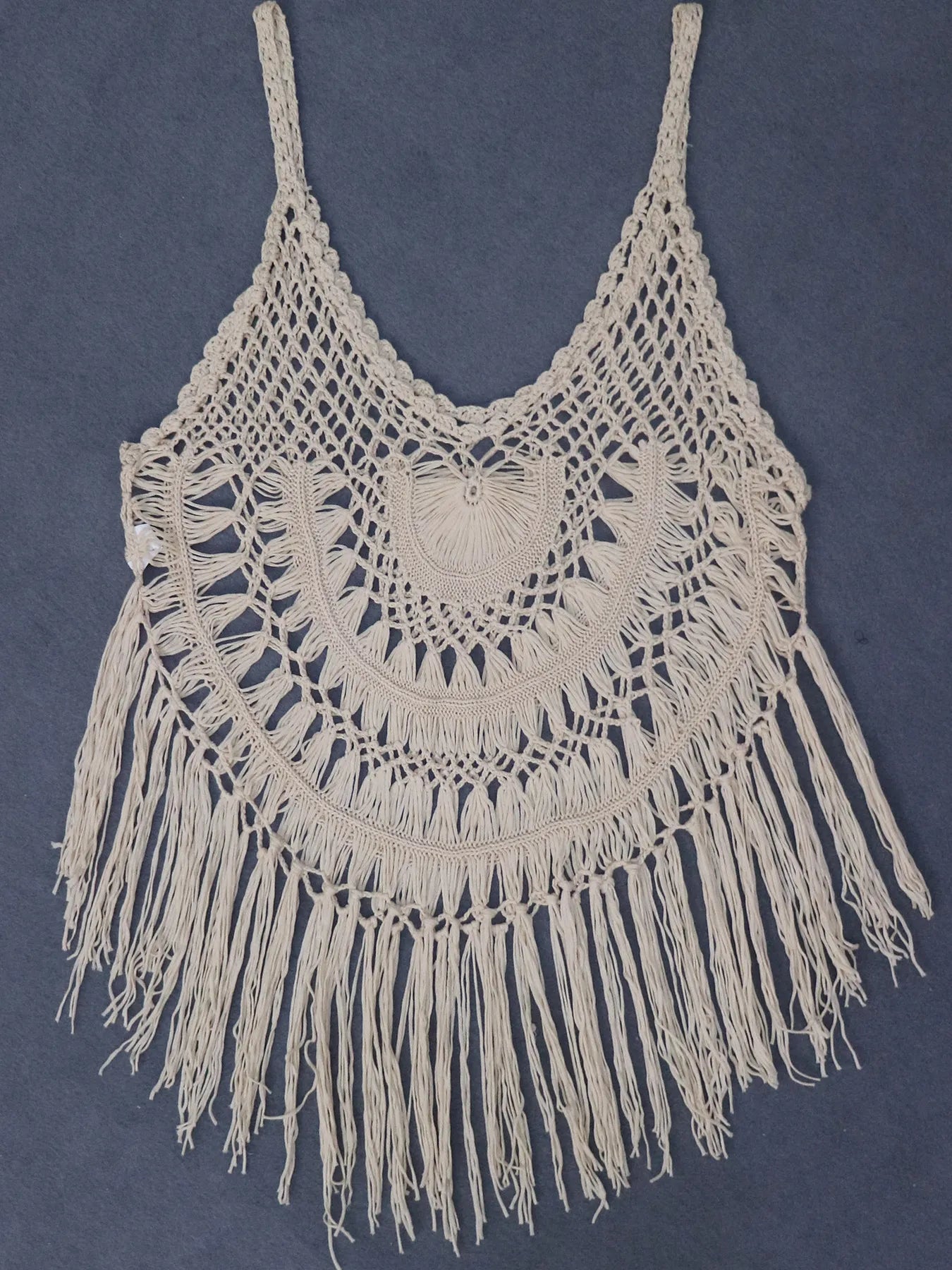 Crochet Fringe Beach Cover Up - adritiX