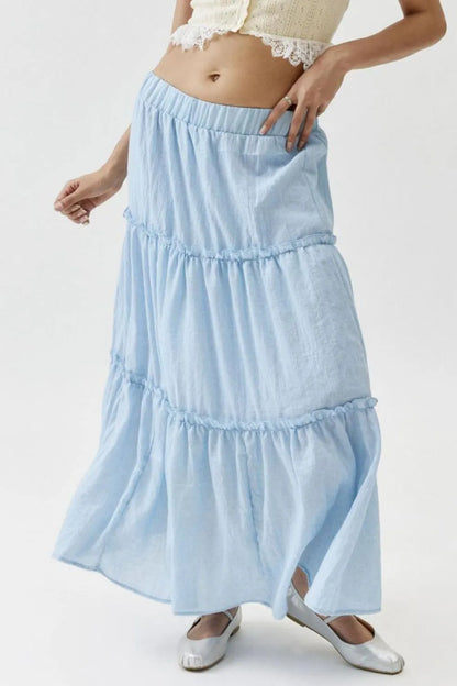 Frill Elastic Waist Skirt - adritiX