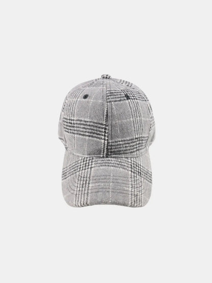 Plaid Adjustable Cotton Baseball Cap - adritiX