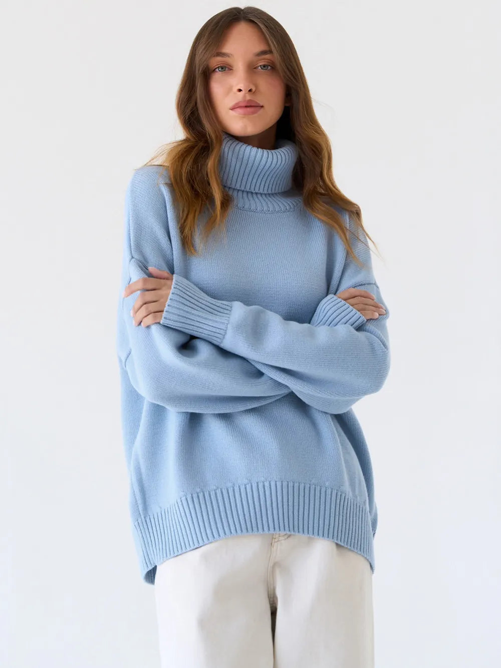 Turtleneck Long Sleeve Sweater - adritiX
