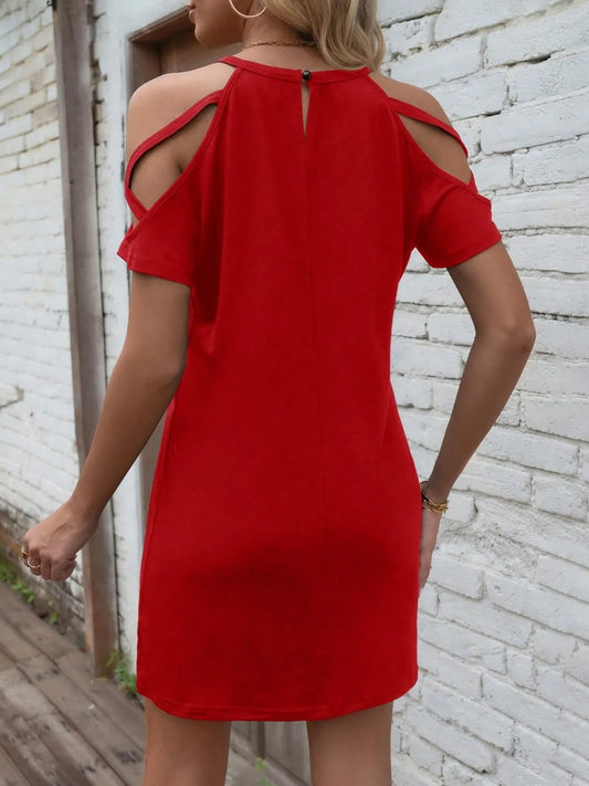 Cold Shoulder Mini Dress - adritiX