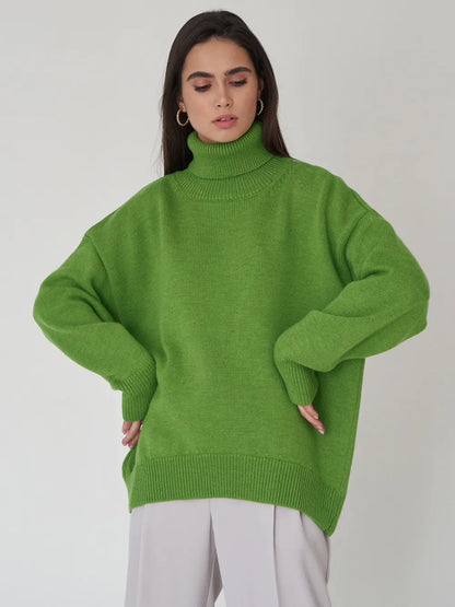 Turtleneck Long Sleeve Sweater - adritiX