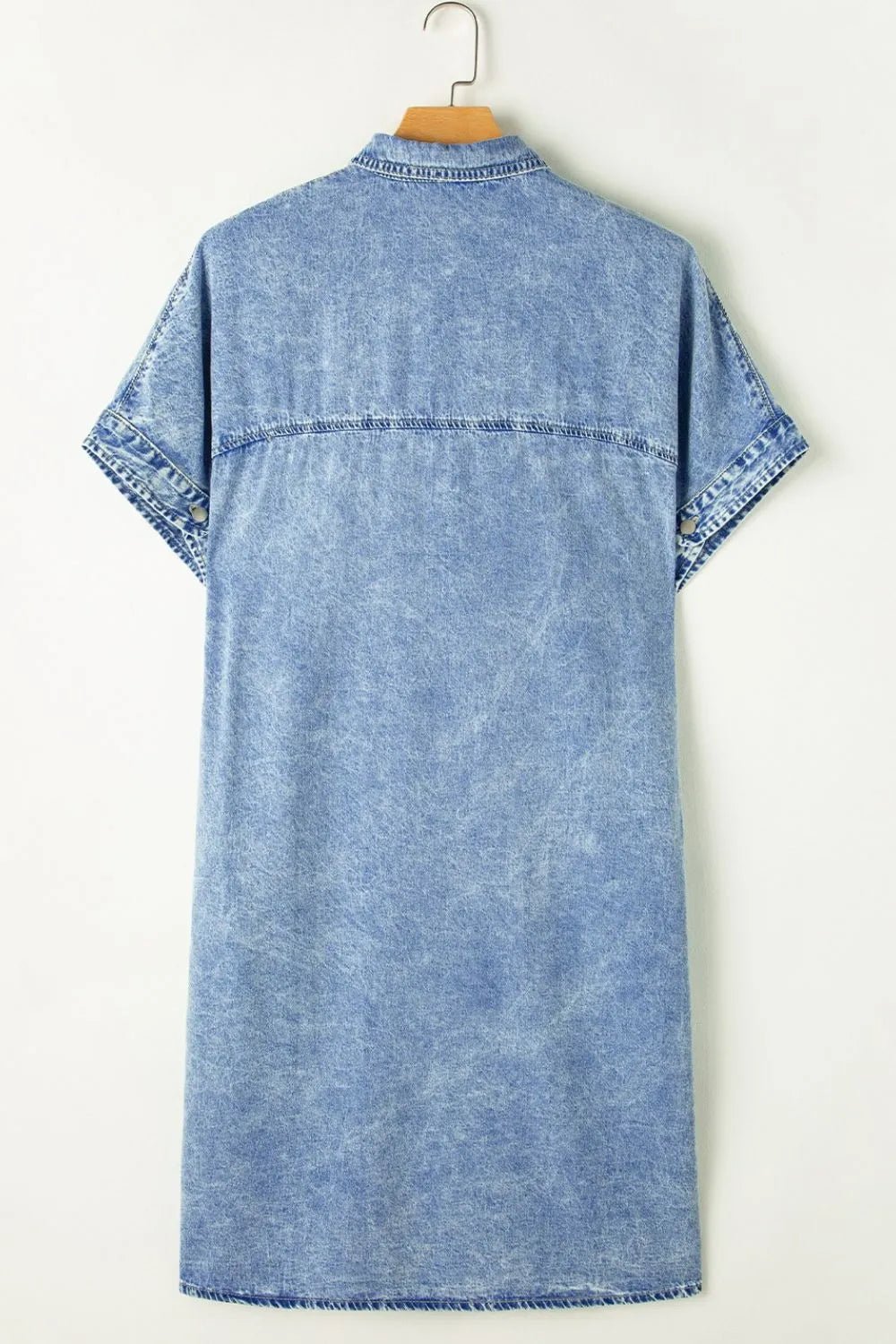 Oversized Button Down Denim Shirt Dress - adritiX