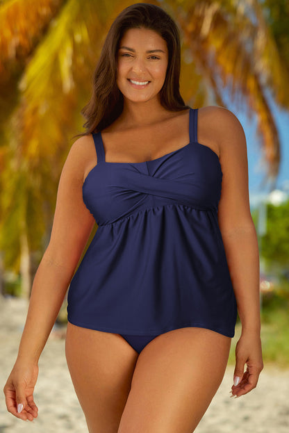 Full Size Adjustable Strap Tankini Set - adritiX