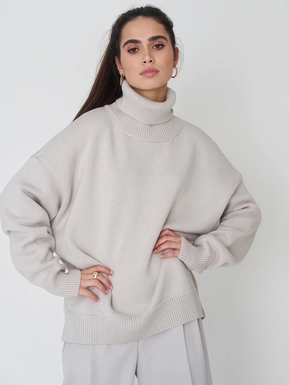 Turtleneck Long Sleeve Sweater - adritiX