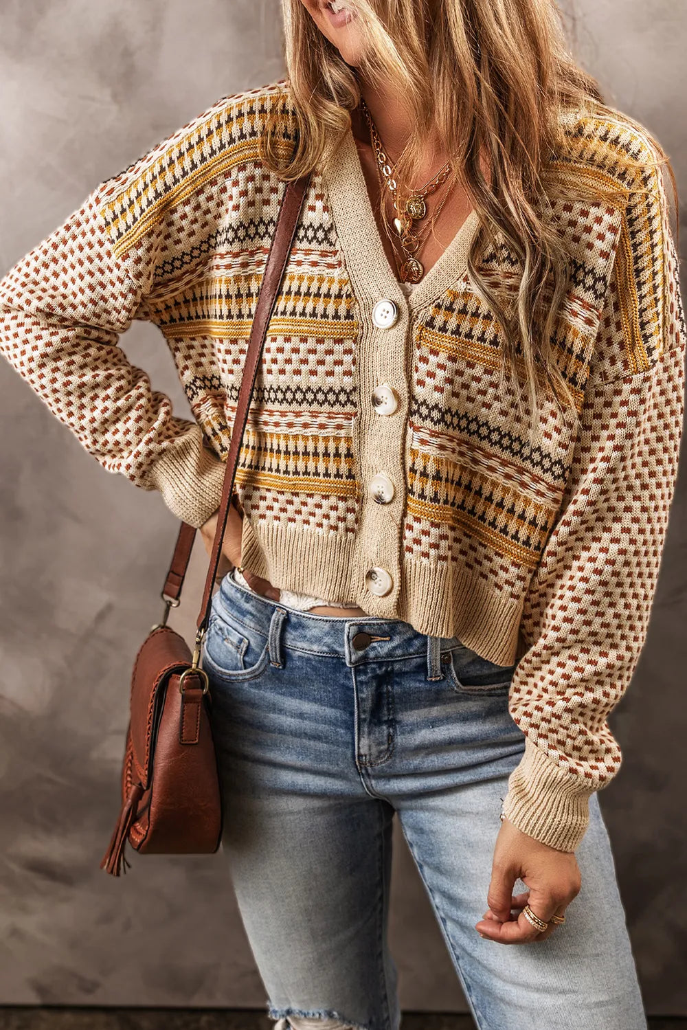 Button Down Long Sleeve Cardigan - adritiX