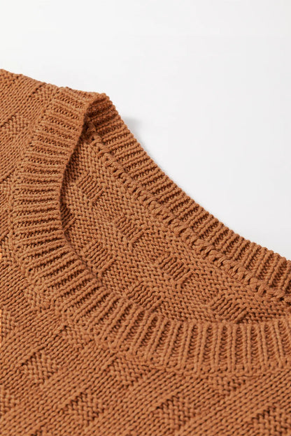 Round Neck Cap Sleeve Sweater Vest - adritiX