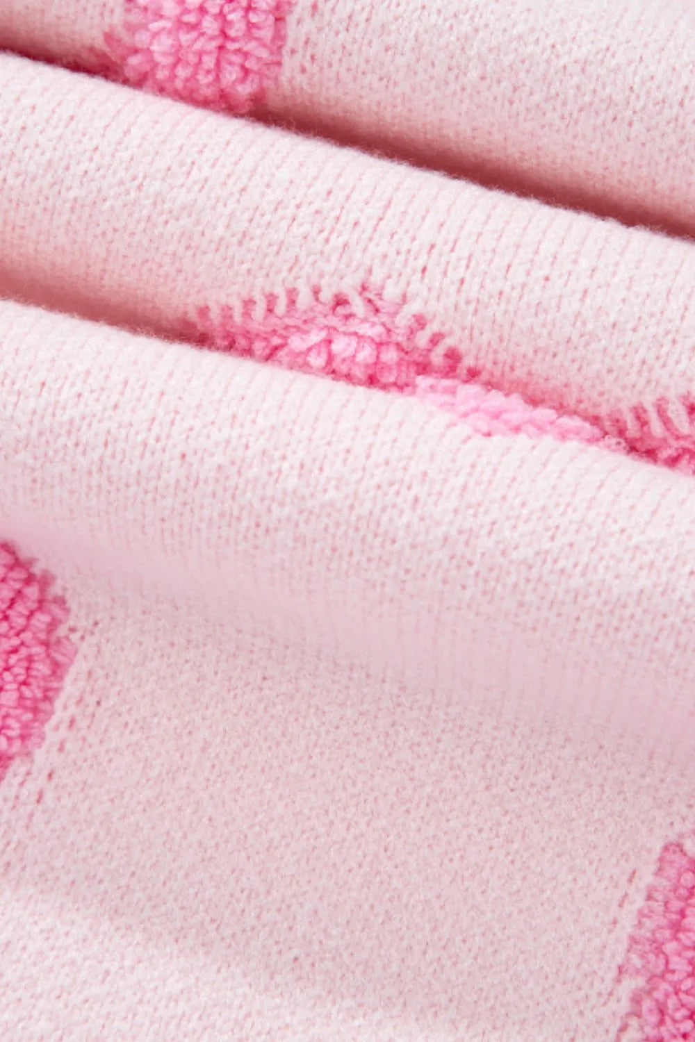 High-Low Heart Round Neck Long Sleeve Sweater - adritiX