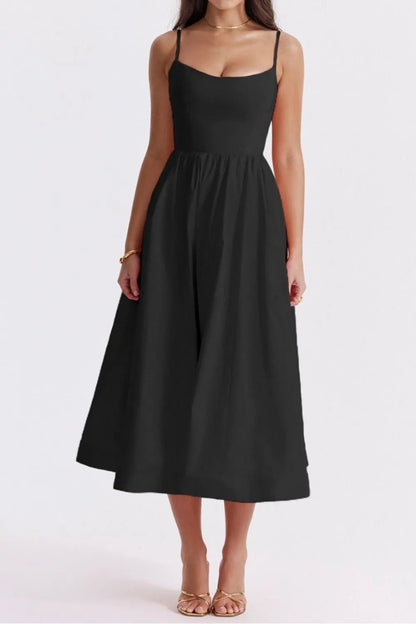 Floral Print Spaghetti Strap Midi Dress - adritiX