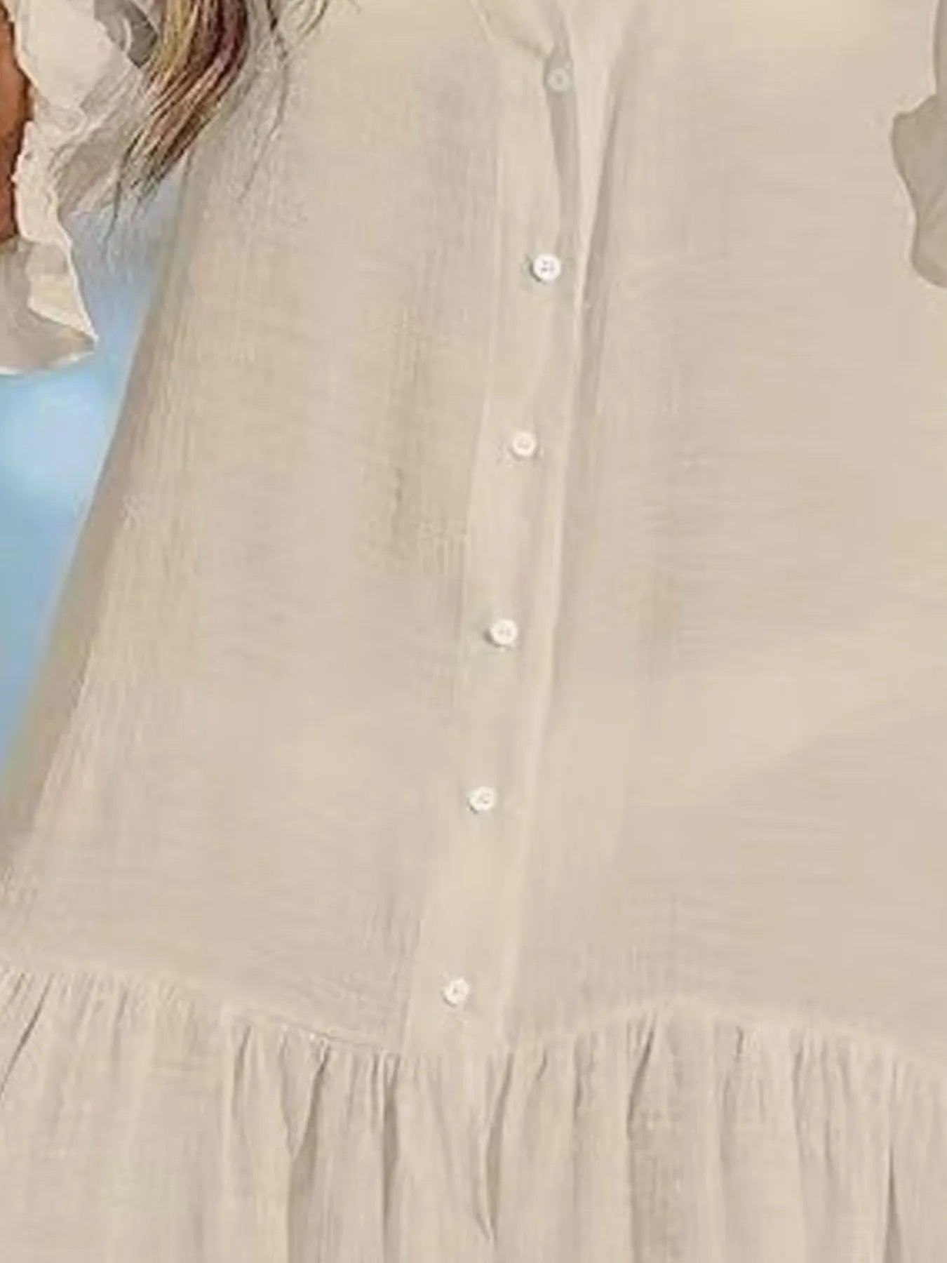 V-Neck Button Down Beach Cover Up Dress - adritiX