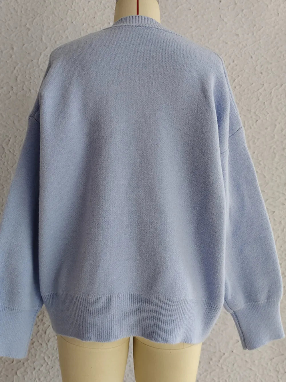 Flower Round Neck Long Sleeve Sweater - adritiX