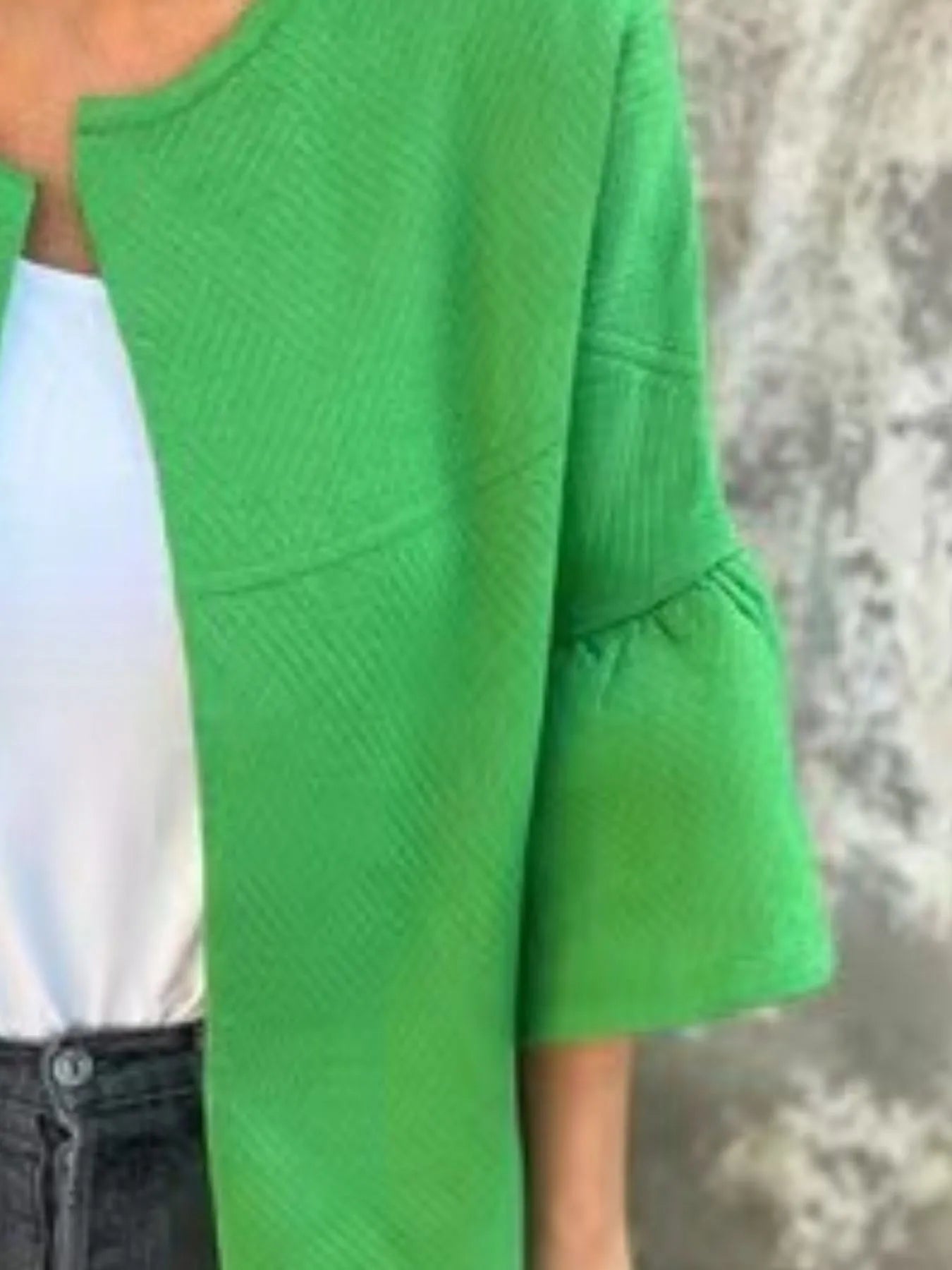 Full Size Bell Sleeve Open Front Cardigan Plus Size - adritiX