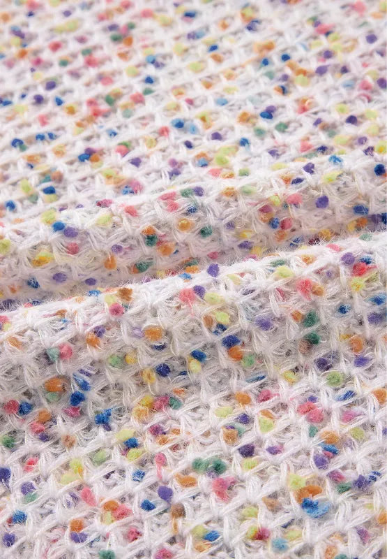Confetti Round Neck Long Sleeve Sweater - adritiX
