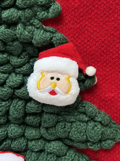 Elegant Christmas Tree Round Neck Long Sleeve Sweater - adritiX