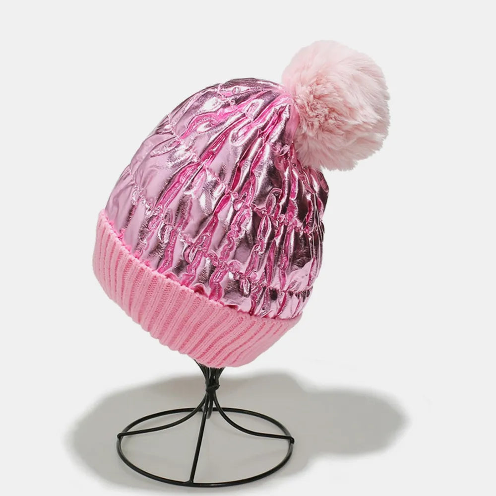 Thermal Knit Hat with Pompom - adritiX