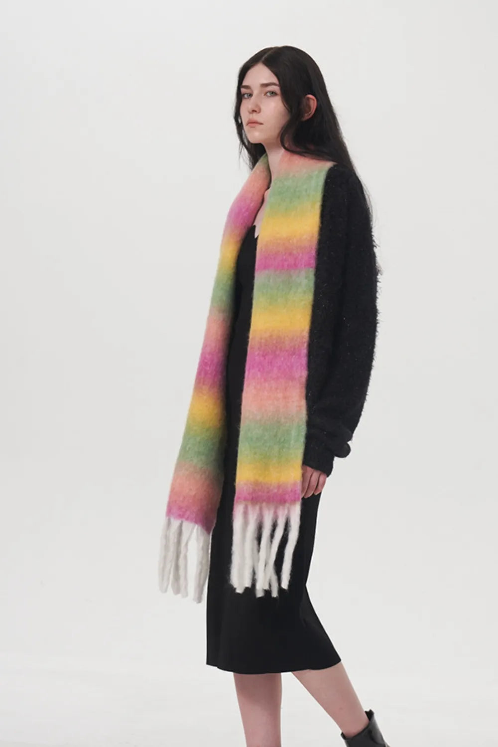 Fringe Gradient Thermal Scarf - adritiX