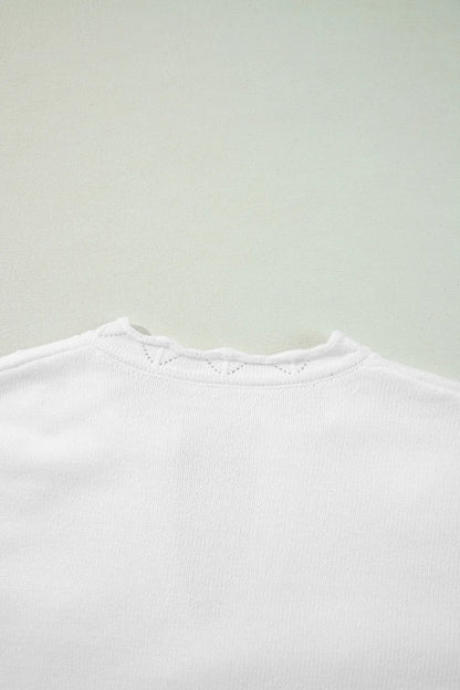 Daisy Notched Long Sleeve Sweater - adritiX