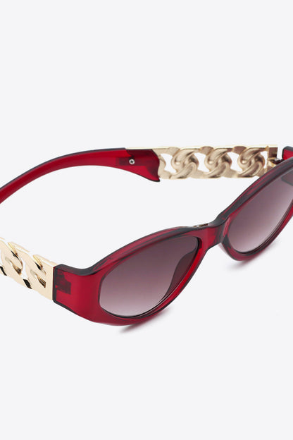Chain Detail Temple Cat Eye Sunglasses - adritiX