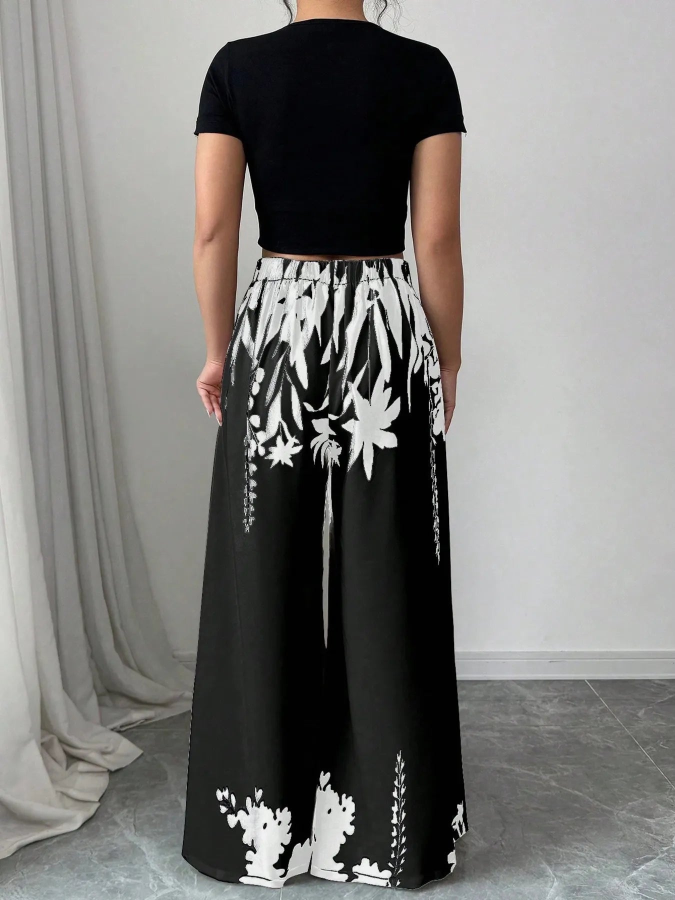 Printed Wide Leg Pants - adritiX