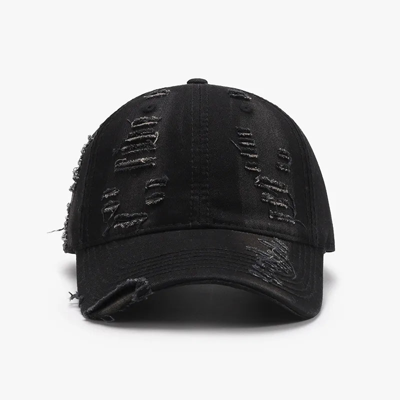 Distressed Adjustable Cotton Baseball Cap - adritiX