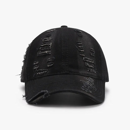 Distressed Adjustable Cotton Baseball Cap - adritiX