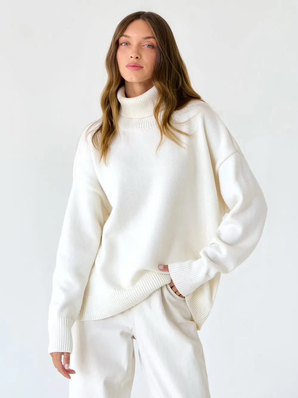 Turtleneck Long Sleeve Sweater - adritiX