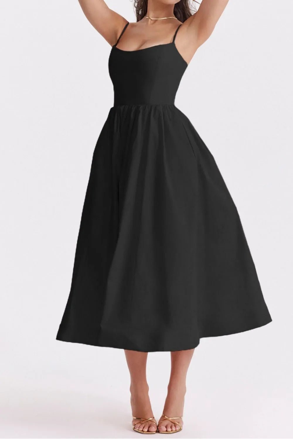 Floral Print Spaghetti Strap Midi Dress - adritiX