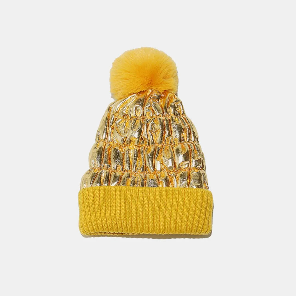Thermal Knit Hat with Pompom - adritiX