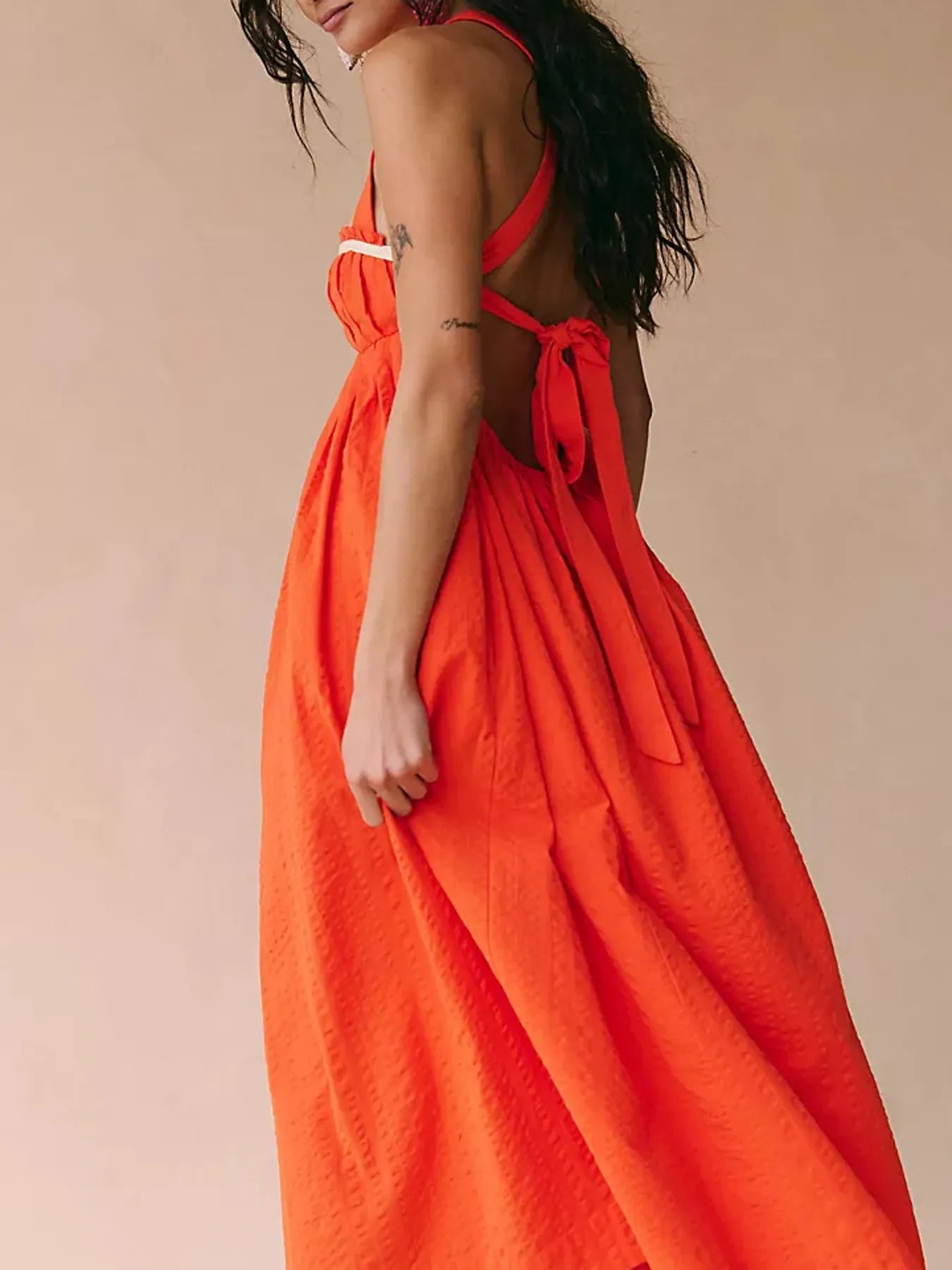 Sweetheart Neck Midi Dress - adritiX