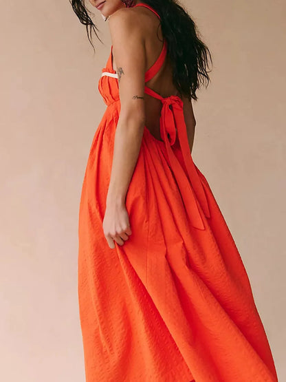 Sweetheart Neck Midi Dress - adritiX