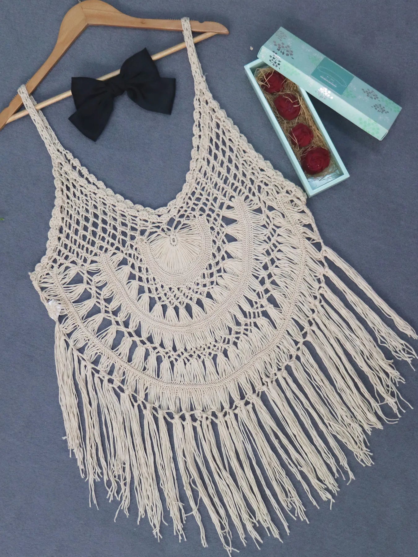Crochet Fringe Beach Cover Up - adritiX