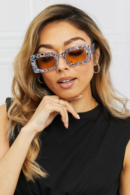 Tortoiseshell Rectangle Polycarbonate Sunglasses - adritiX