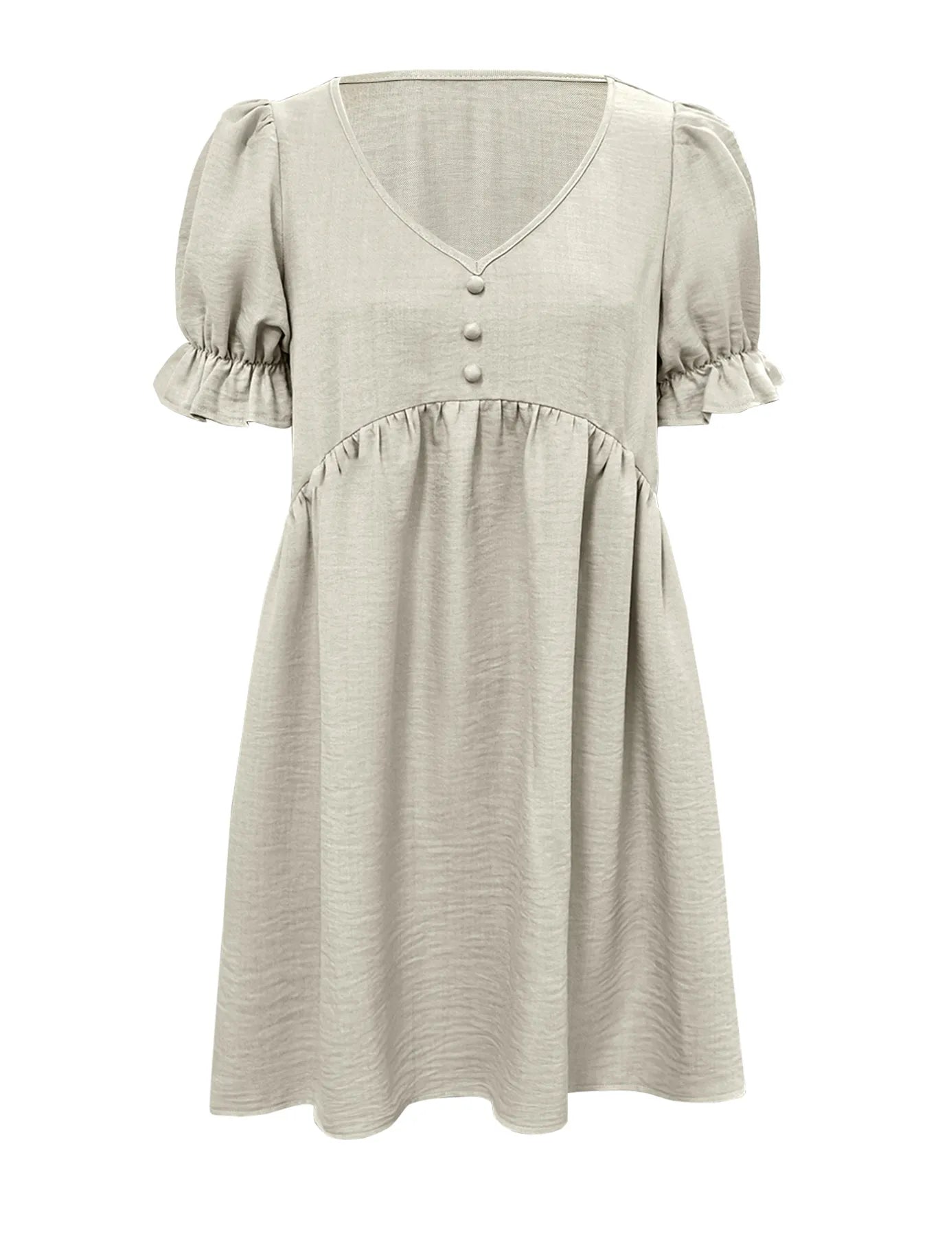 Puff Sleeve Babydoll Mini Dress - adritiX