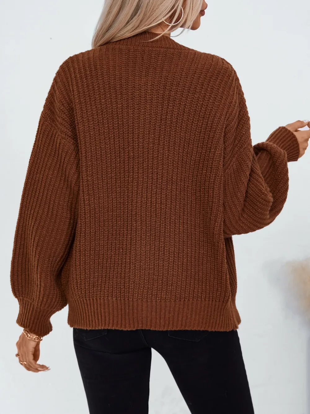 Button Down Long Sleeve Cardigan - adritiX
