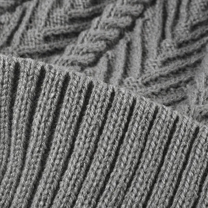 Cable Knit Solid Color Hat with Pompom - adritiX
