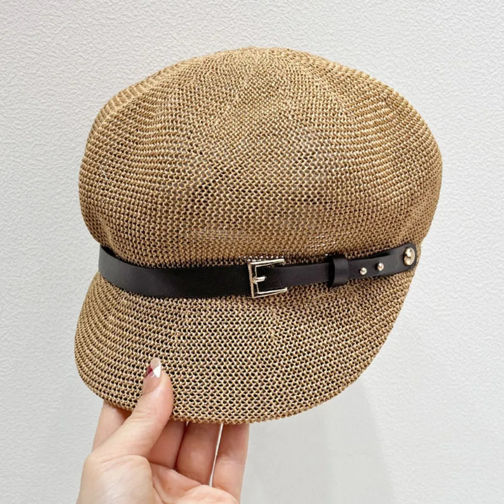 Straw Woven Buckle Hat - adritiX
