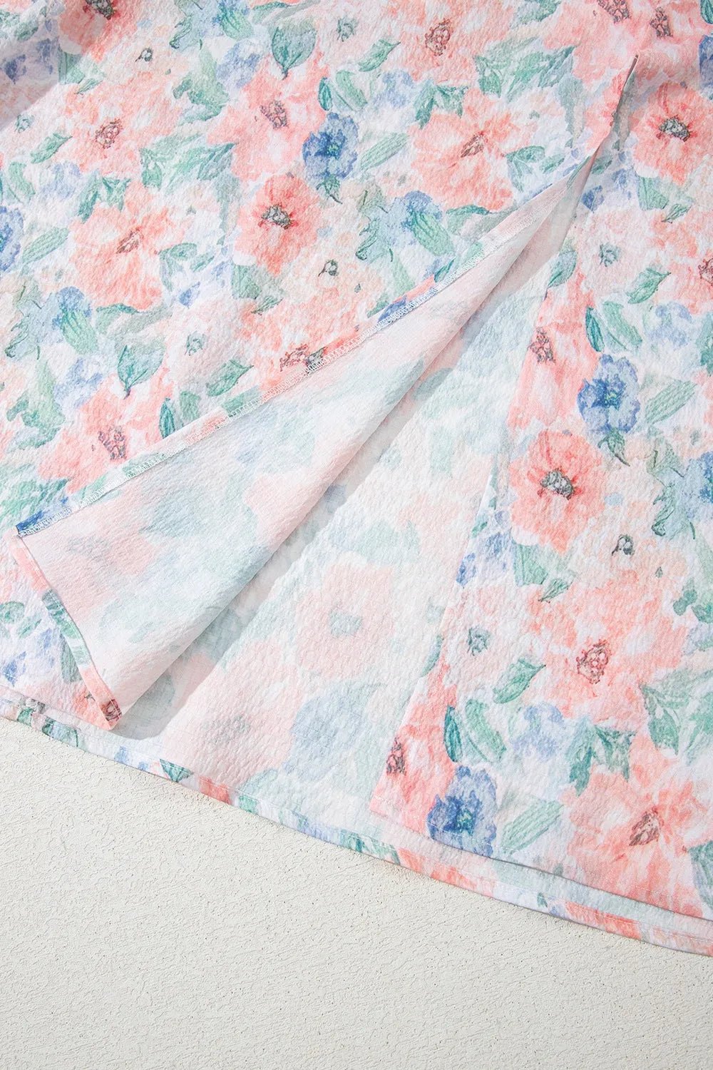 Floral Colorblock Flutter Straps Flowy Dress - adritiX