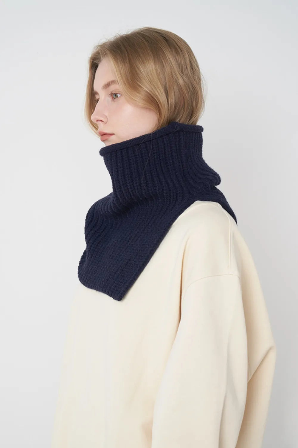 Slit Pullover Knit Scarf - adritiX