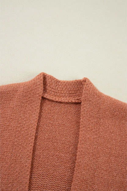 Slit Open Front Dropped Shoulder Cardigan - adritiX