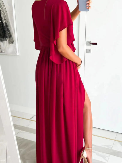 Flutter Sleeve Surplice Tie Waist Dress - adritiX