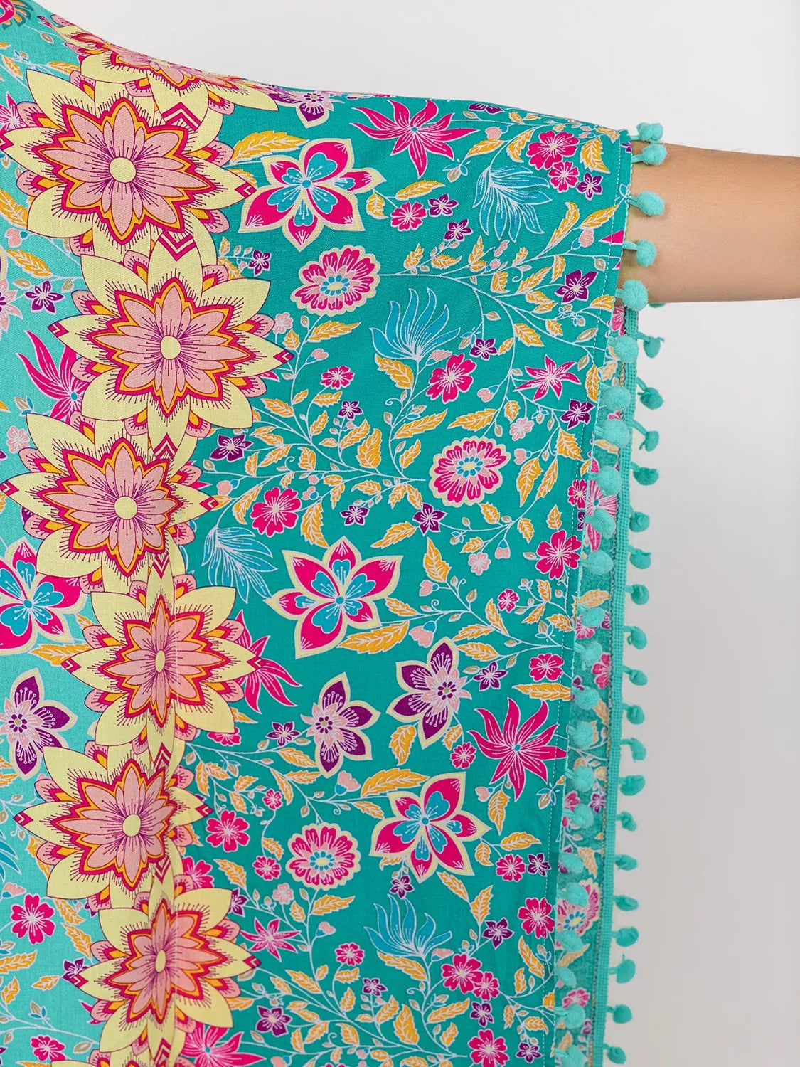 Plus Size Printed Open Front Cover-Up - adritiX