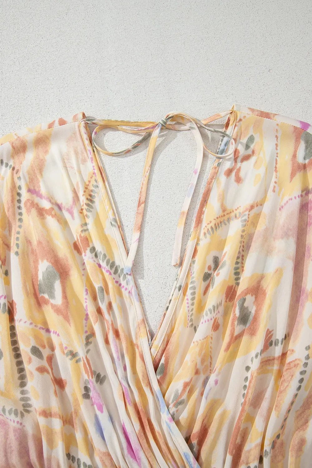 Printed Half Sleeve Shirred High Waist Maxi Dress - adritiX