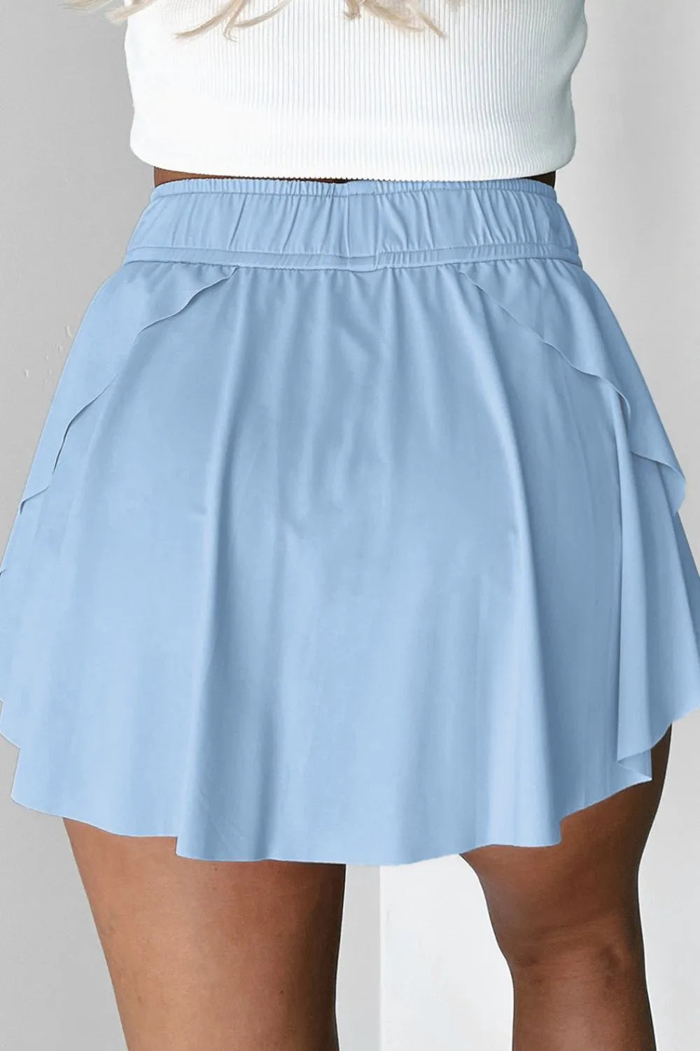 Drawstring High Waist Lined Active Skorts - adritiX