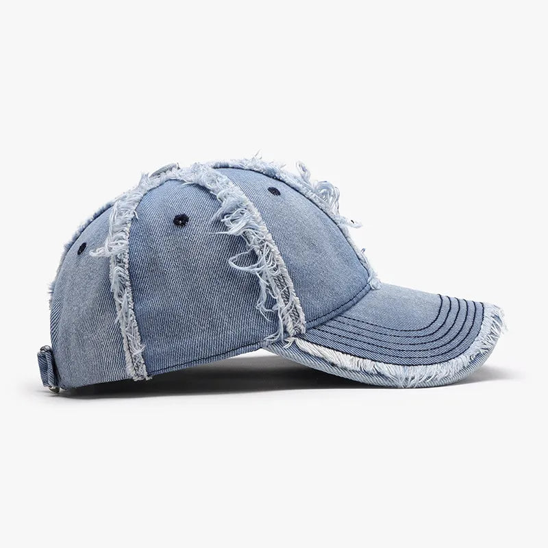Raw Hem Cotton Baseball Cap - adritiX