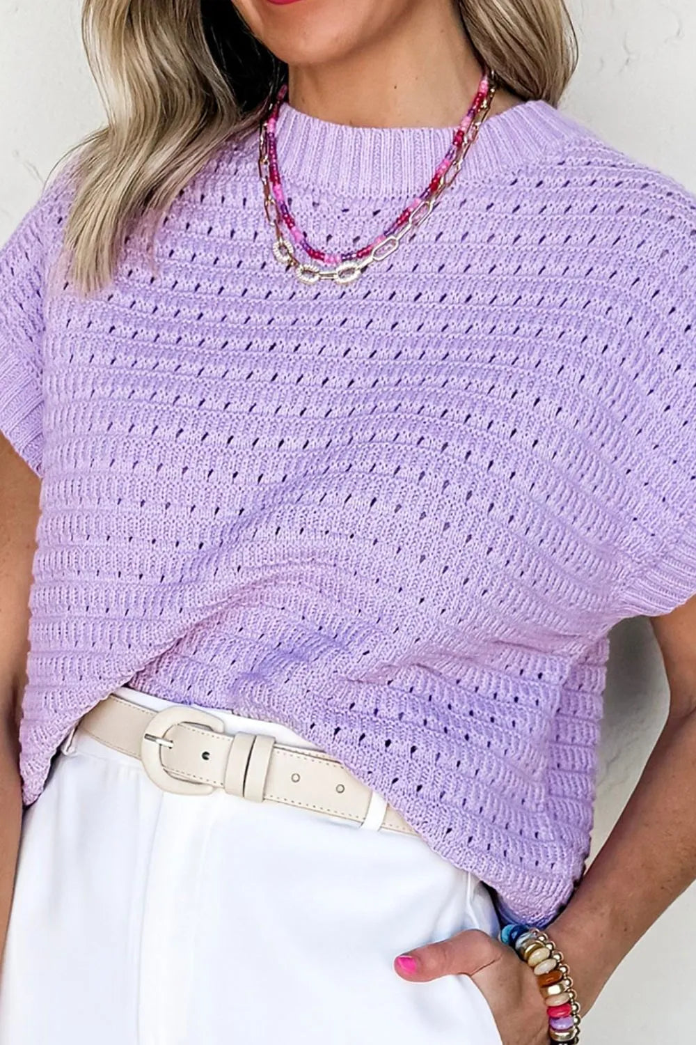 Short Sleeve Knit Sweater Top - adritiX