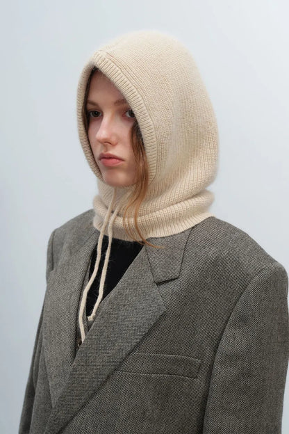 Drawstring Solid Color Thermal Knit Hat - adritiX