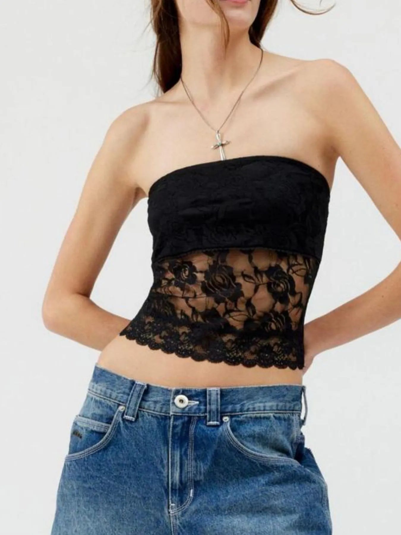 Lace Strapless Tube Top - adritiX