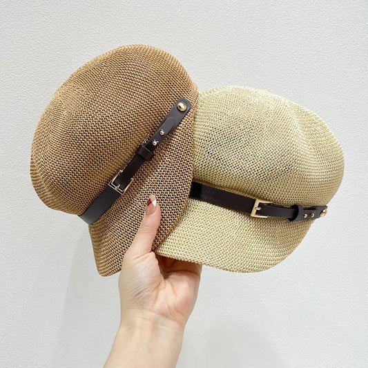 Straw Woven Buckle Hat - adritiX